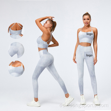 Trajes de yoga para mujeres Logotipo personalizado Conjunto de yoga sin costura